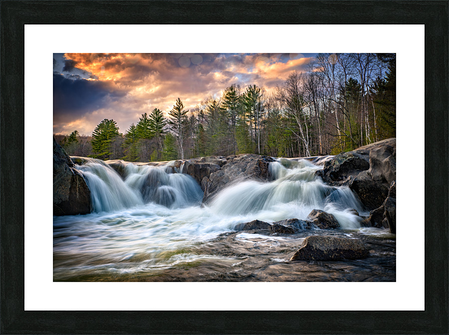 Sunset at Swift River Falls Picture Frame print