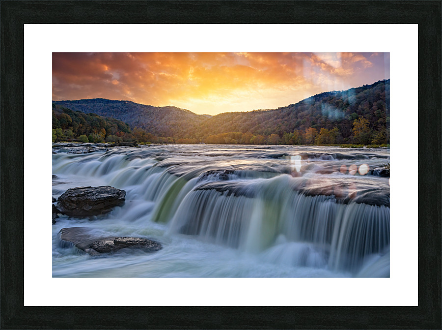 Sunset at Sandstone Falls Picture Frame print
