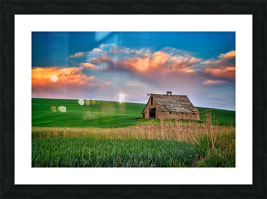 Sunset at the Old Barn Picture Frame print