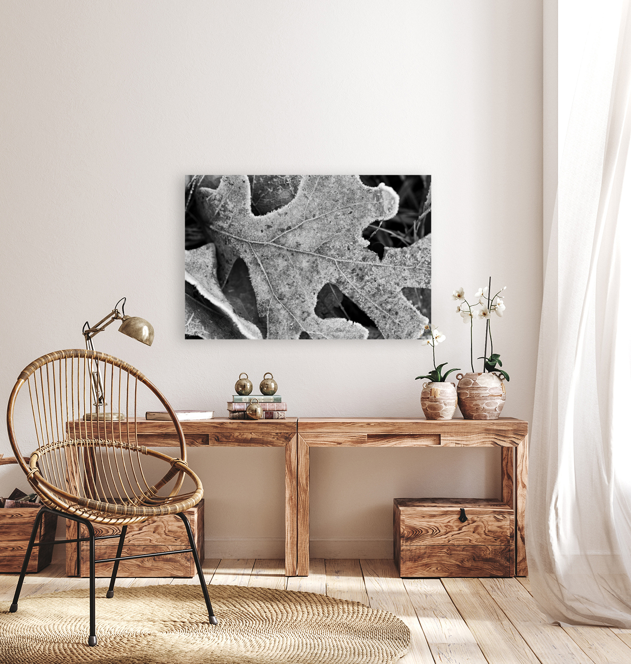 Frosted Oak Leaf Reproduction