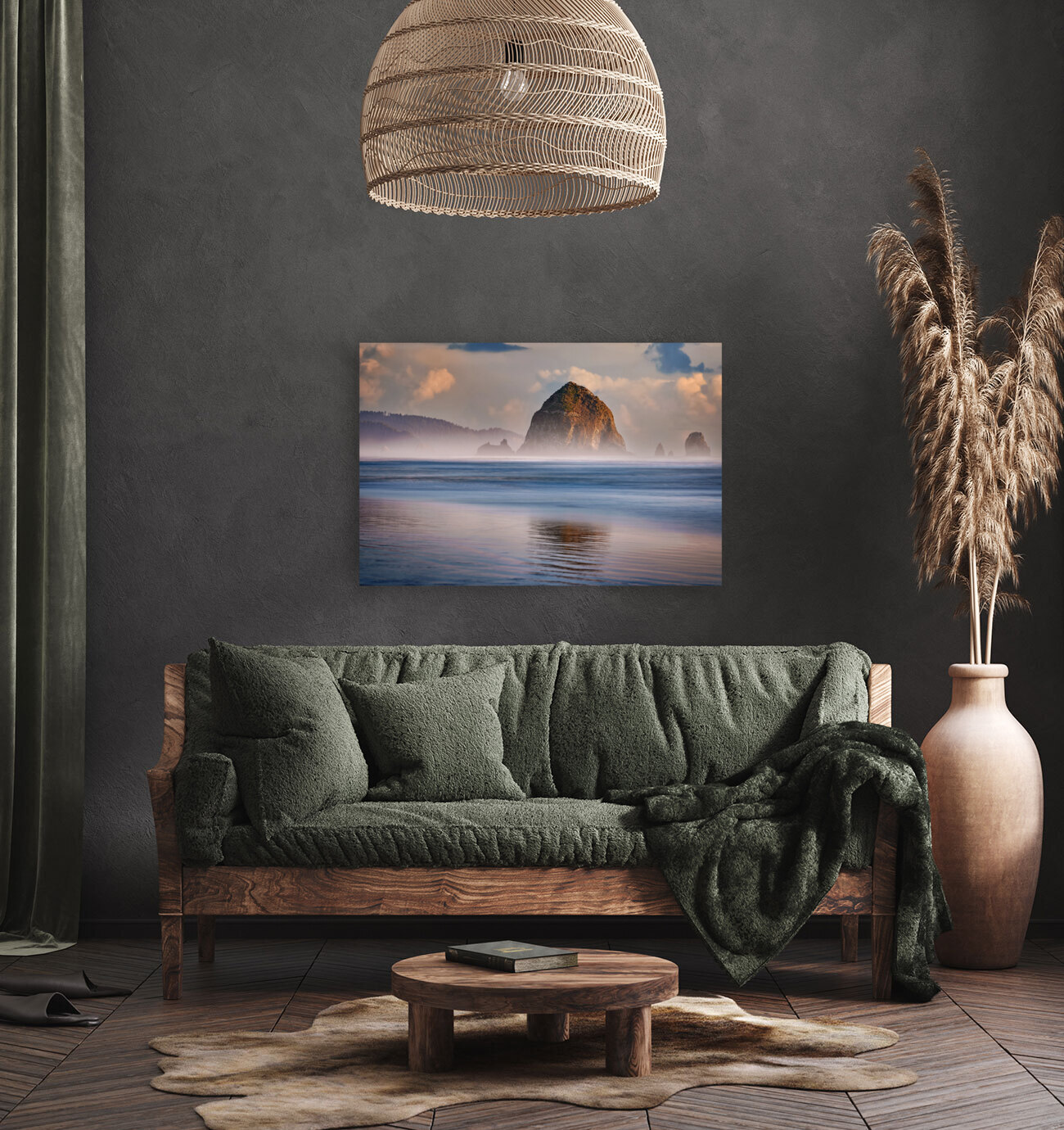 Haystack Rock in the Mist Reproduction