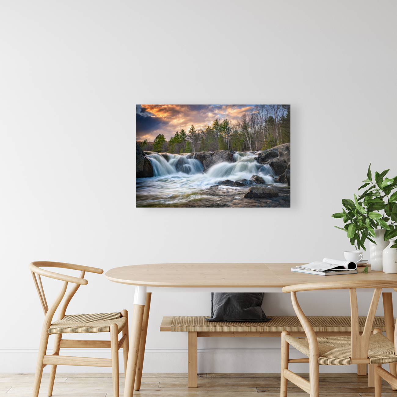 Sunset at Swift River Falls Reproduction