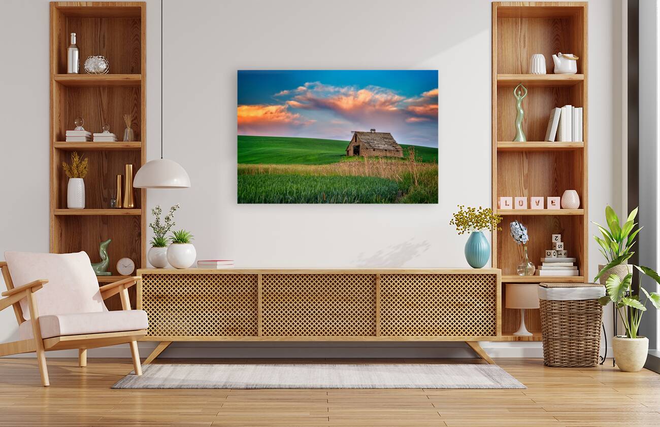 Sunset at the Old Barn Reproduction