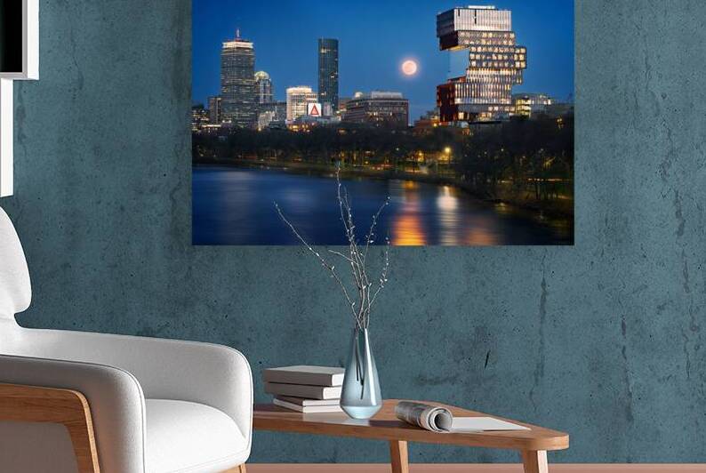 Moonrise Over Boston by Rick Berk