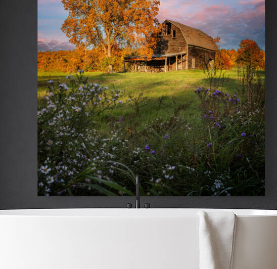 Autumn Sunset by the Barn by Rick Berk