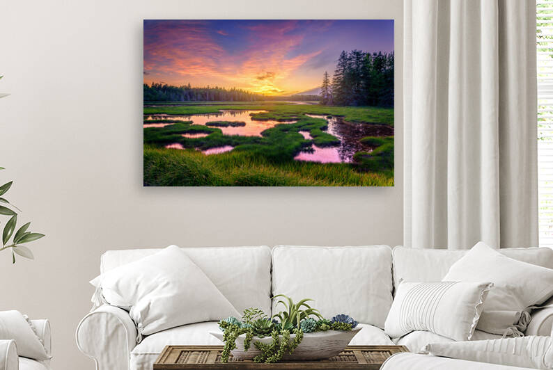 Afterglow at Bass Harbor Marsh by Rick Berk