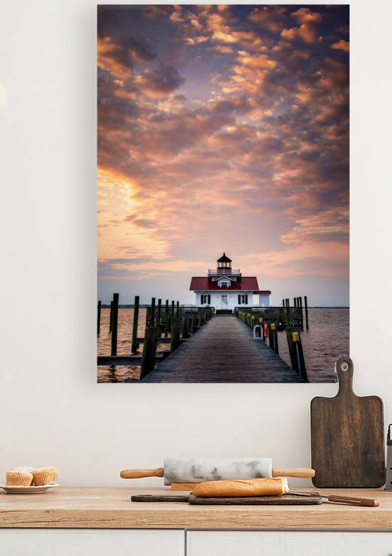 Dawn at Roanoke Marshes Lighthouse by Rick Berk
