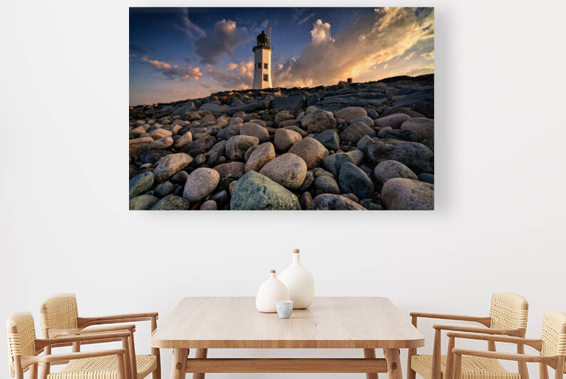 Sunset at Old Scituate Lighthouse by Rick Berk