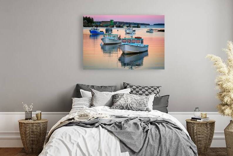 Reflections at Dusk in Bernard Harbor by Rick Berk