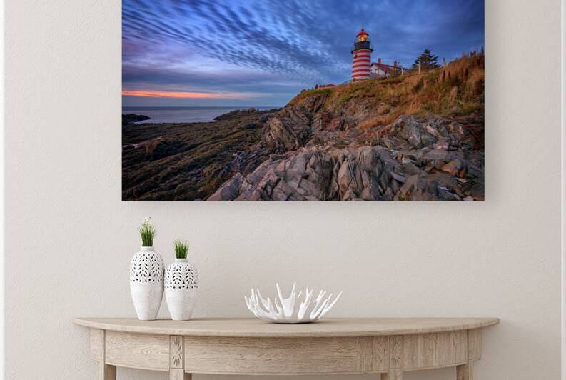 October Sky at West Quoddy Head Light by Rick Berk