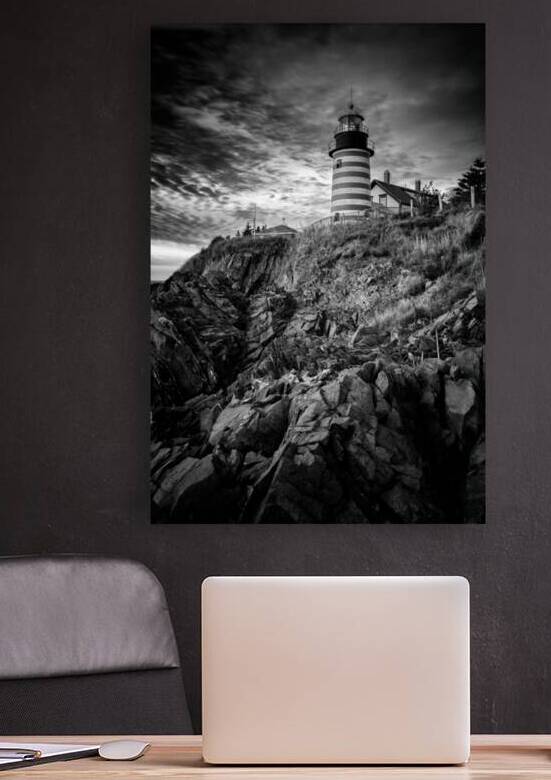 October Morning at West Quoddy Head Monochrome by Rick Berk