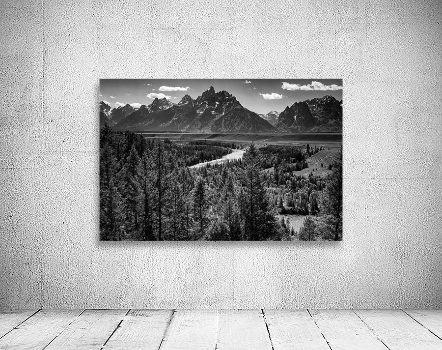 Grand Teton and the Snake River Black & White by Rick Berk Wall Art