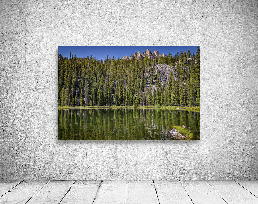 Bench Lake Reflection Wall Preview