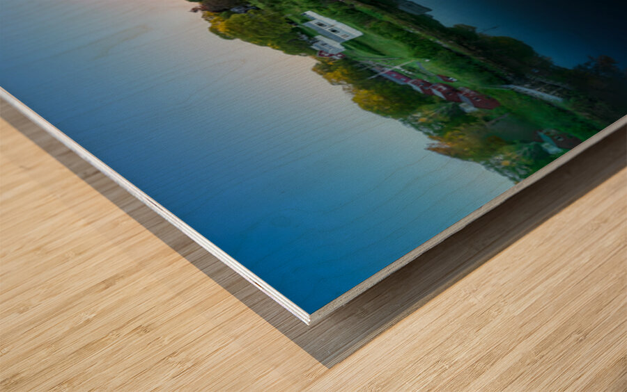 Sunrise Over New Harbor Wood print