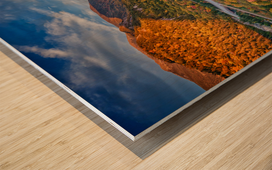 Sunset at Artists Bluff Wood print