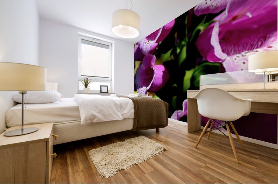 Pink foxgloves Mural print