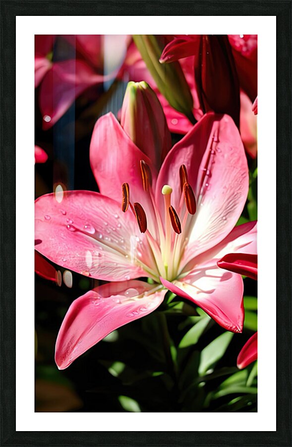 Pink asiatic lily Picture Frame print