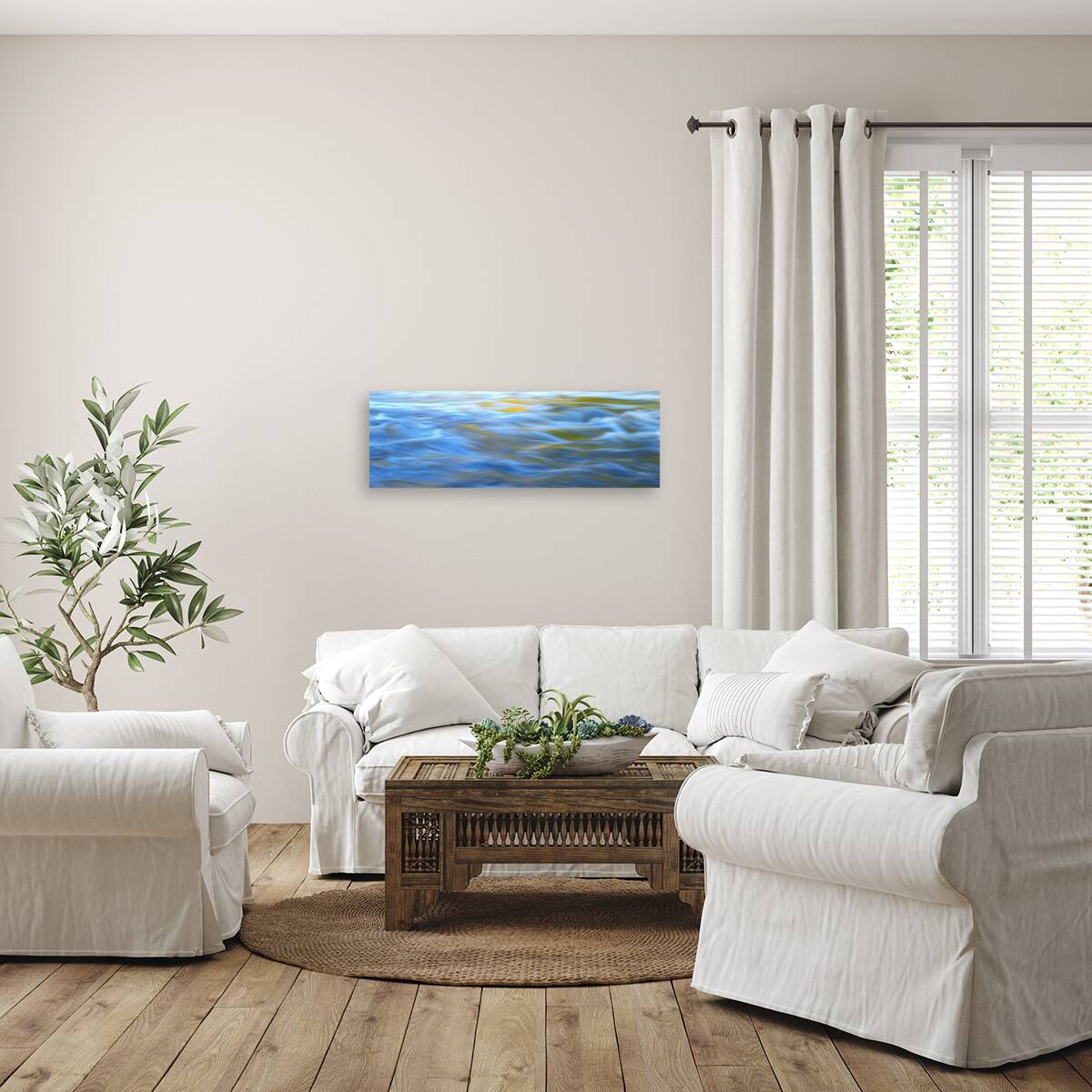 Flowing Stream in Blue Reproduction