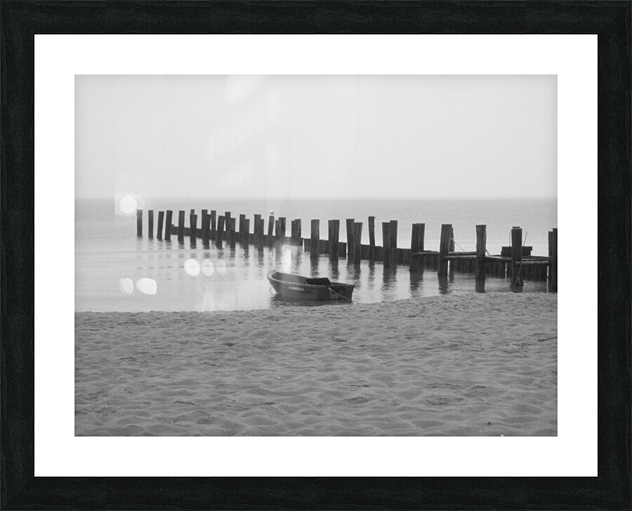 Monochromatic Seashore  Picture Frame print