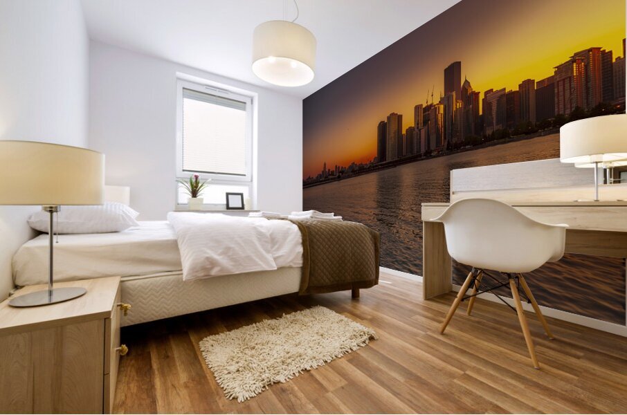 Chicago sunset 2 Mural print