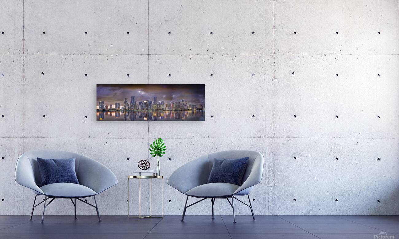 Miami Panorama night Reproduction