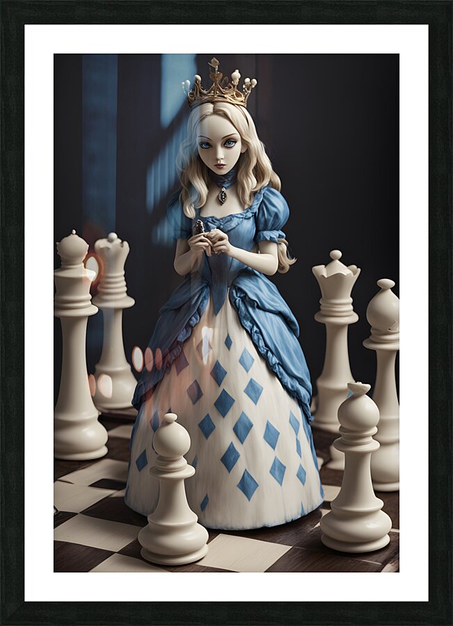 Queen amid chess realm Picture Frame print