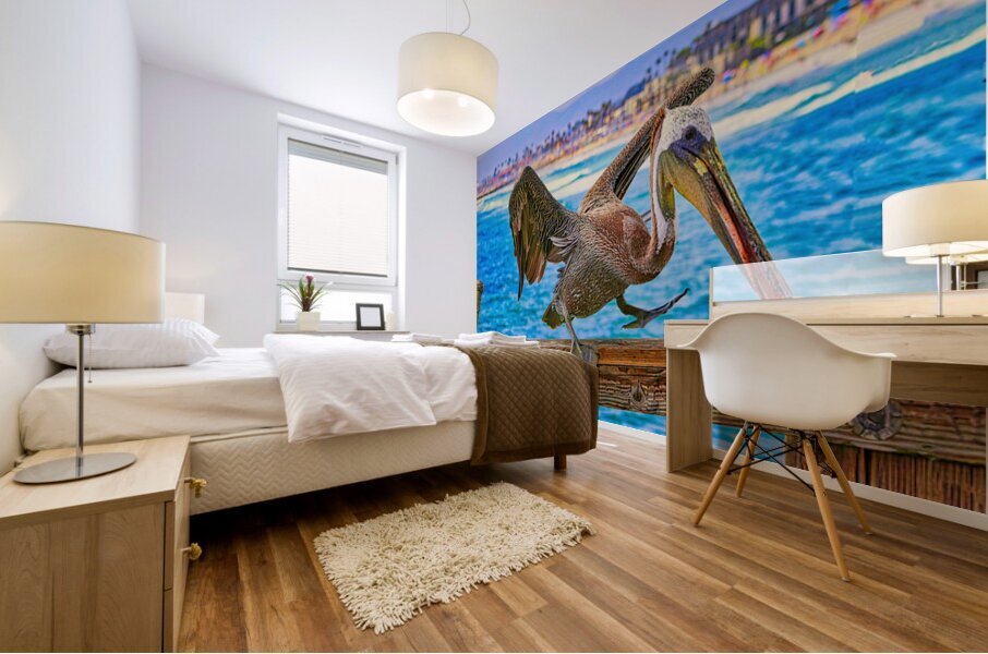 HARBOR PELICAN  Mural print