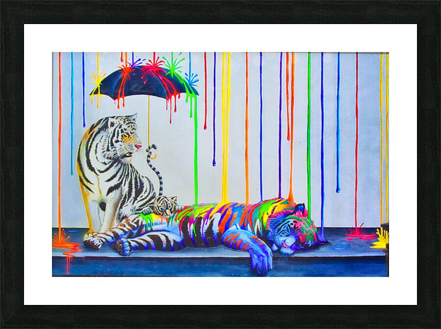 MULTICOLORD RAINDROPS  Picture Frame print