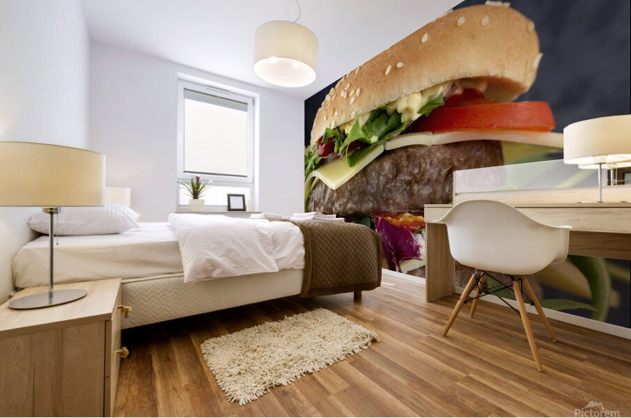 Double cheeseburger Mural print