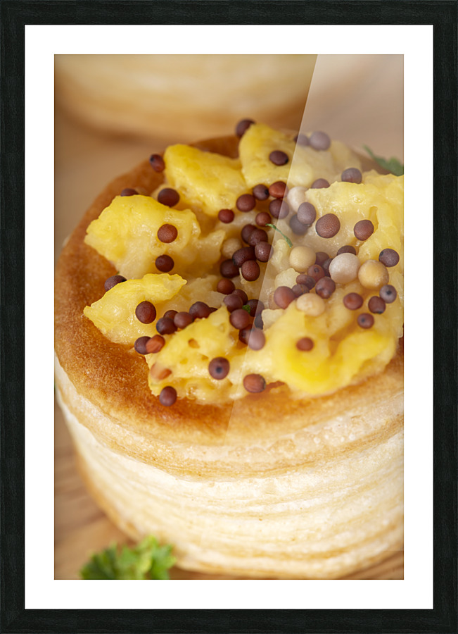 Puff pastry roll filled with cheese Picture Frame print
