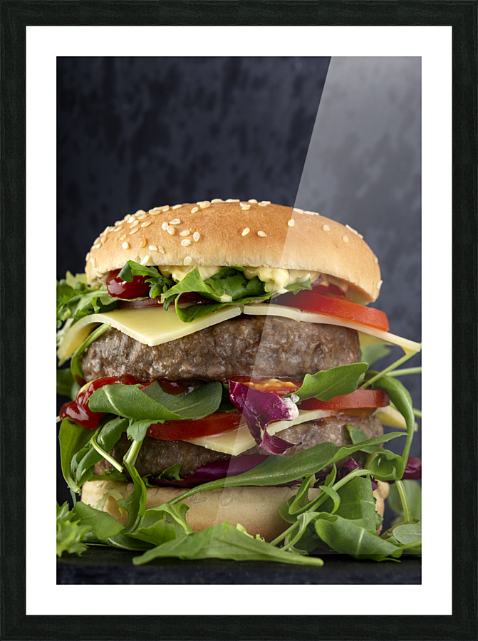 Double cheeseburger Picture Frame print
