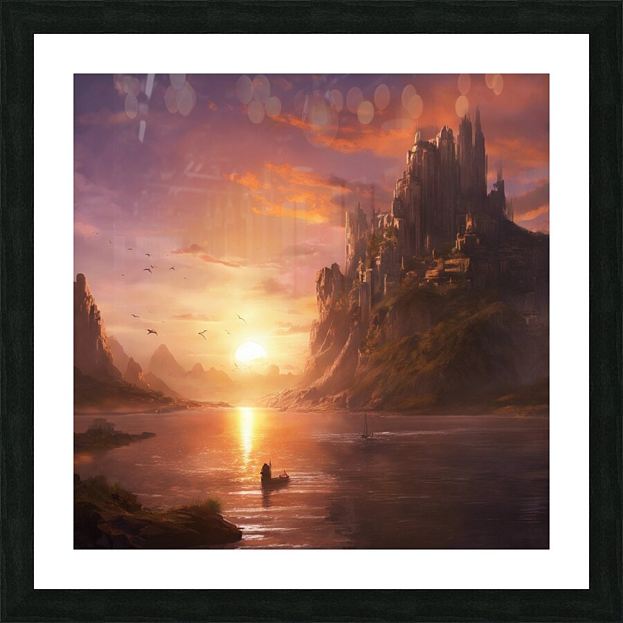 Unleash your creativity and explore the world of sunset paint art Picture Frame print