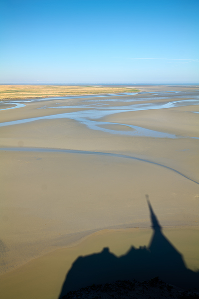 View of Mont Saint Michel abbey during low tide in Normandy Fran Digital Download