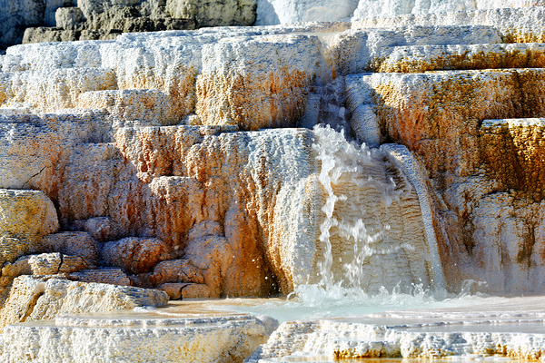 Water flowing over the terraces at Devils Thumb in Yellowstone Digital Download