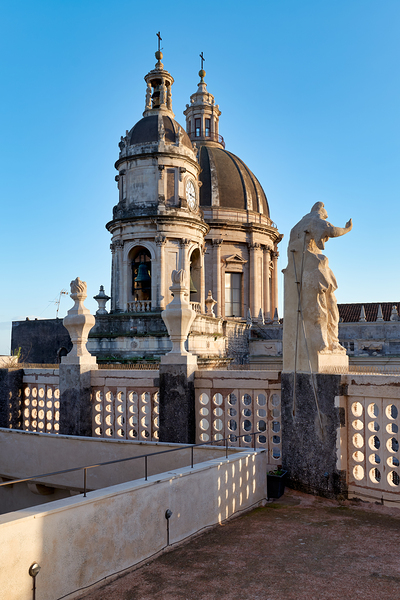 View of metropolitan cathedral of saint agatha in catania sicily Digital Download