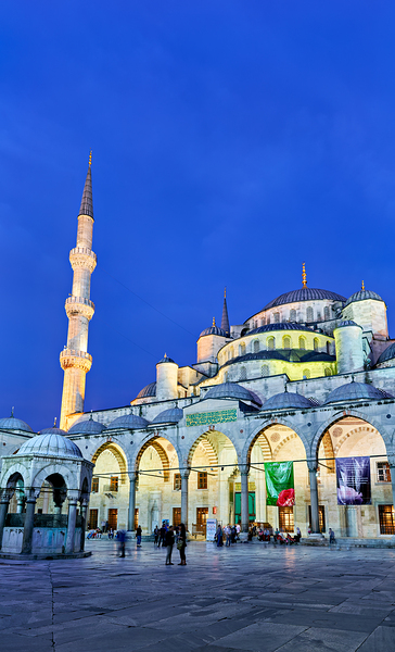 Visit to Blue Mosque in Istanbul at twilight Digital Download