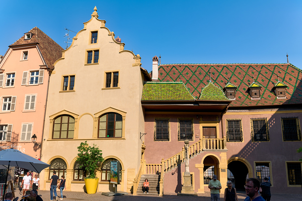 Visitors gather at Koifhus old custom house in Colmar Alsace Digital Download