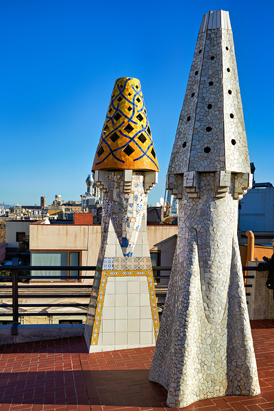Exploring the rooftop of Palau Guell in Barcelona Spain Digital Download
