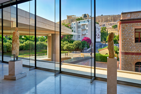 View of the acropolis from the acropolis museum in athens greece Digital Download