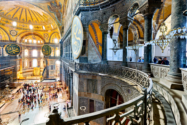 Visitors explore Hagia Sophia Grand Mosque in Istanbul Digital Download