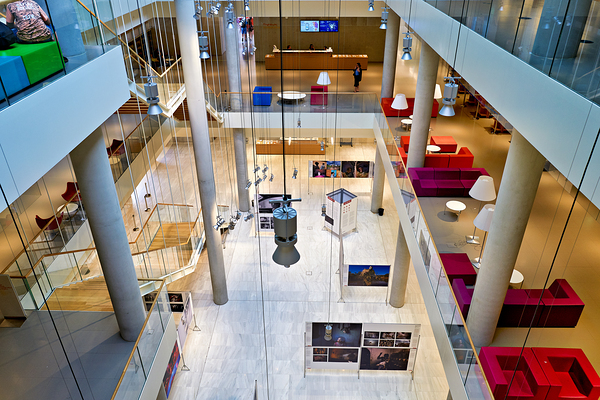 Visitors explore the Stavros Niarchos Foundation in Athens Digital Download