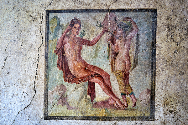 Pompeii mural showing figures in ancient Roman setting Digital Download