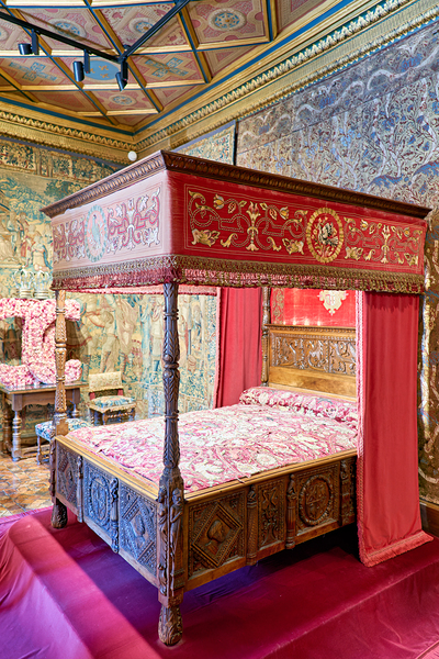 Historic bed at Chateau de Chenonceau in France Digital Download