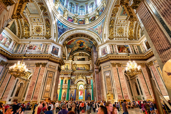 Visitors explore St. Isaacs Cathedral in St. Petersburg Digital Download