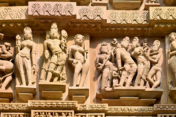 Exploring temple carvings of Khajuraho in Madhya Pradesh India Digital Download