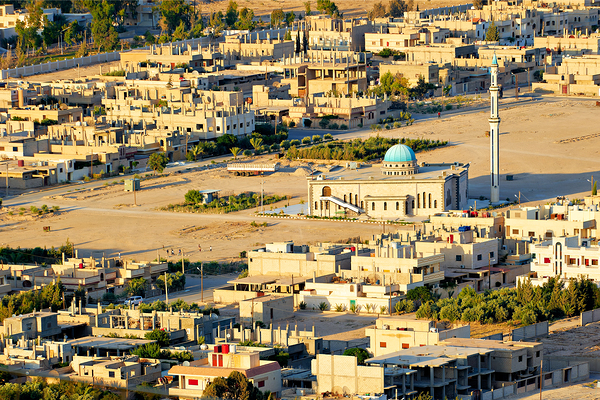 Aerial view shows Palmyra new city in Syria from above Téléchargement Numérique