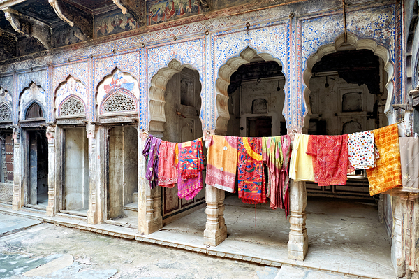 Decorated painted houses and colorful clothes in Mandawa Rajasth Digital Download