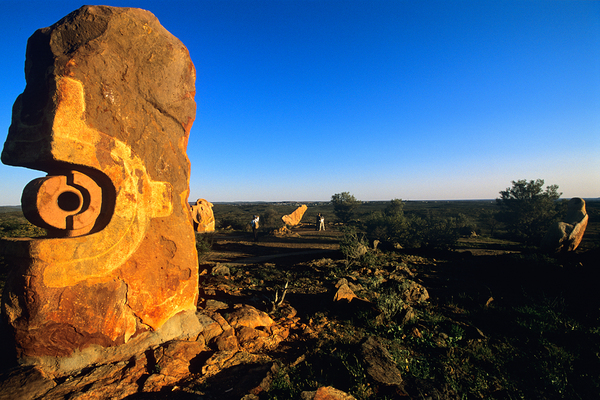 Sandstone sculptures glow at sunset in the Australian outback. Digital Download