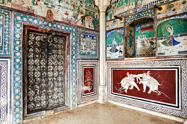 Decorations and paintings at Taragarh Fort in Bundi Rajasthan Digital Download
