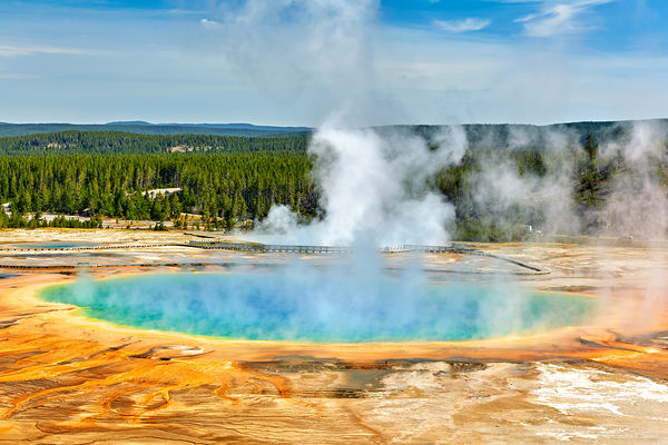 Exploring grand prismatic spring in yellowstone national park Digital Download